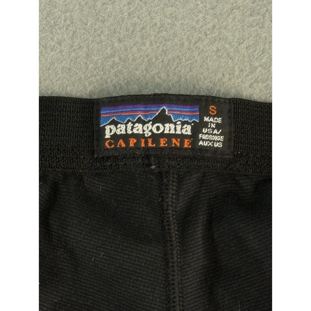 VTG Patagonia Capilene Long Johns Mens Small Black Thermal Base Layer‎ Underwear